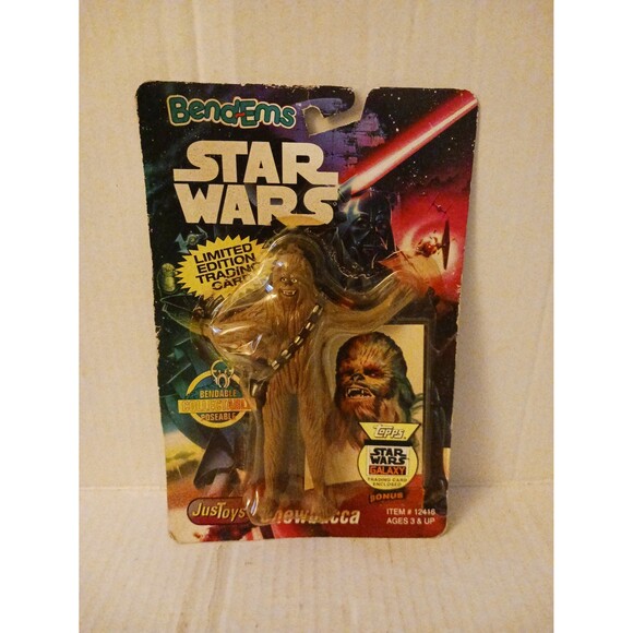 Bend-Ems STAR WARS Collectable Figure Chewbacca Plus TOPPS Trading Card - Picture 1 of 7